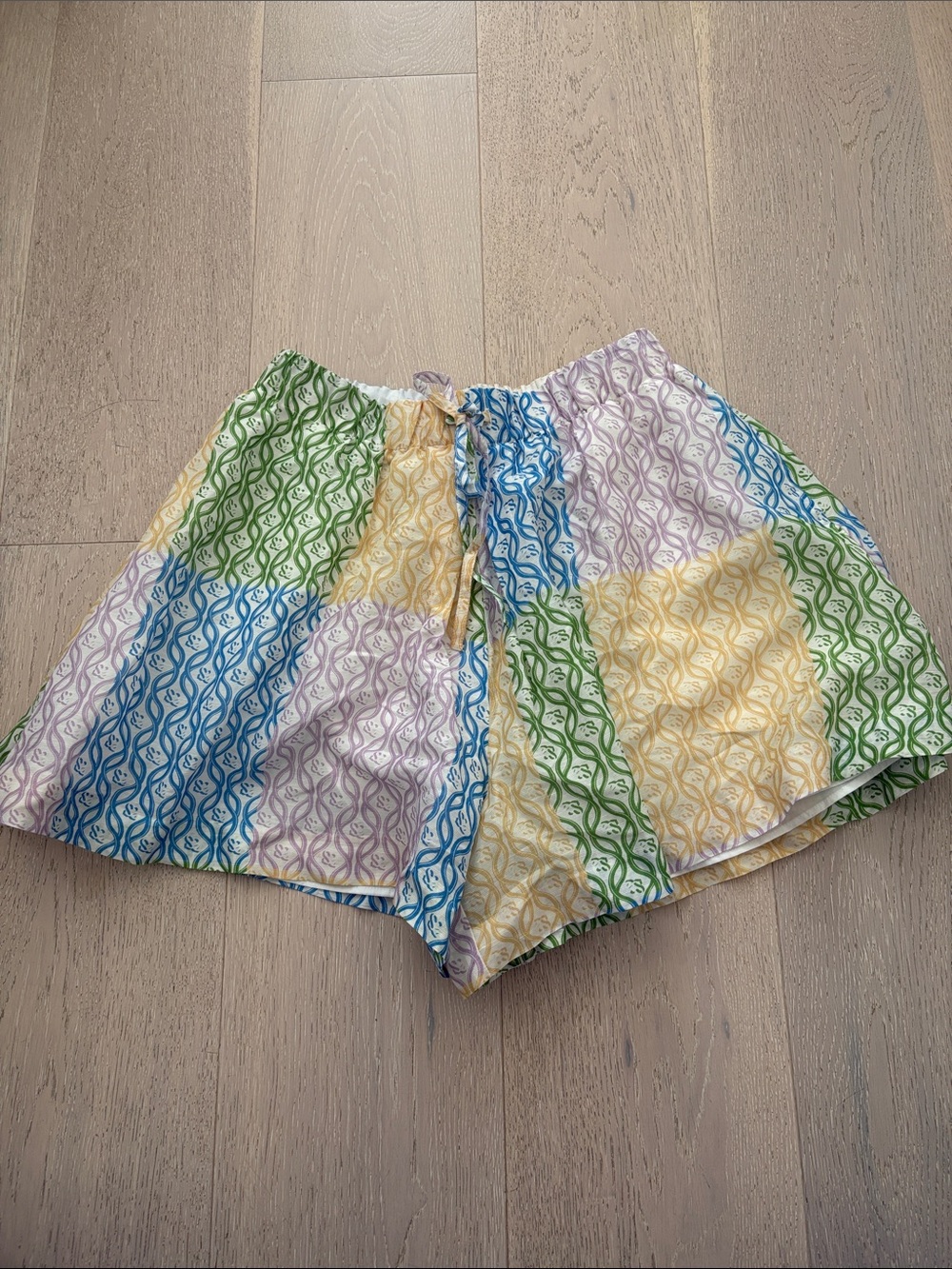 Sandro Pastel Patchwork High-Waist Shorts